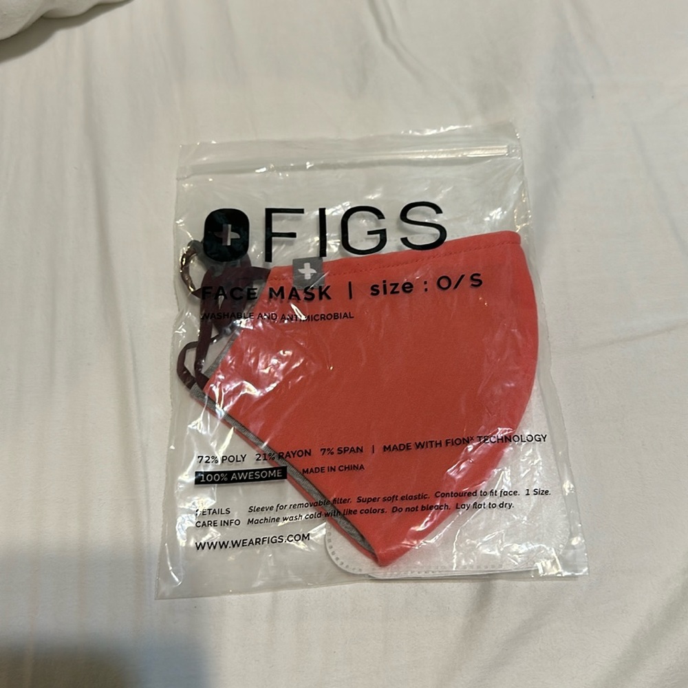 Figs Face Mask with extra/removable filters Coral